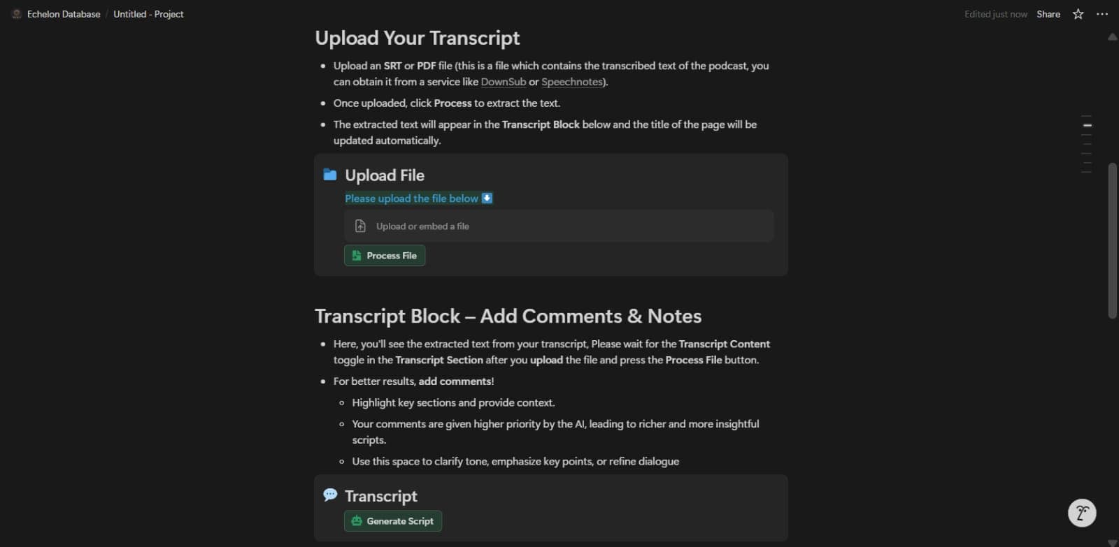 Persona-Based AI Video Script Agent Screen 3