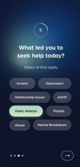 AI Therapist Screen 1
